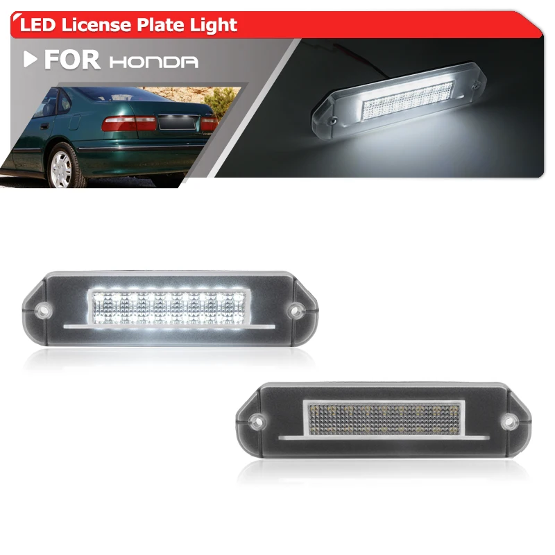 

2x LED License Number Plate Lights For Honda Gen5 Civic EG EJ Sedan Coupe Prelude BA8 BA9 Accord CD Auto Parking Tag Lamps