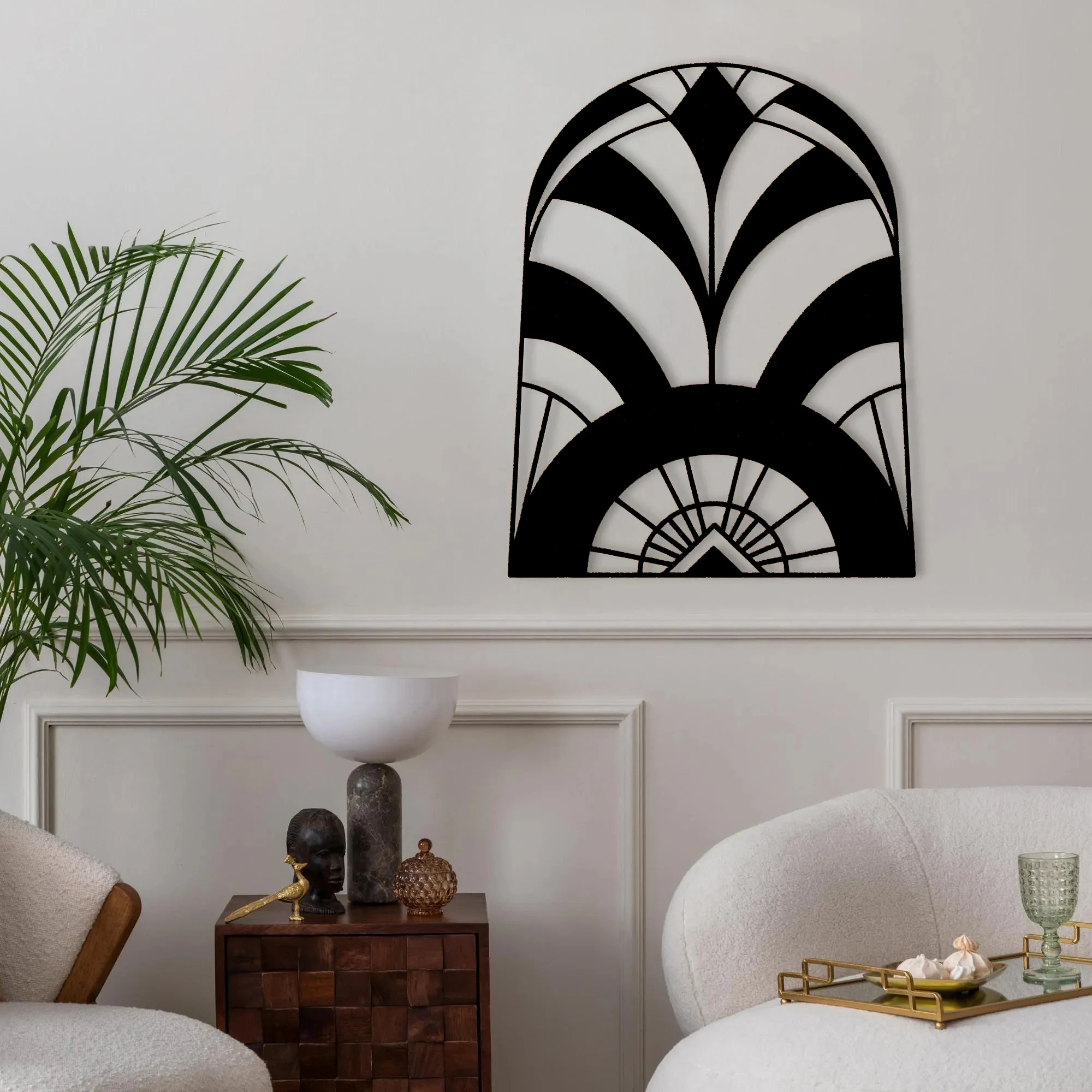 Art Deco Metal Wall Art Roaring 20s & 30s Vintage Style Wall Decor Great Gift Geometric Metal Sign Art Deco Sun Ray Wall Hanging