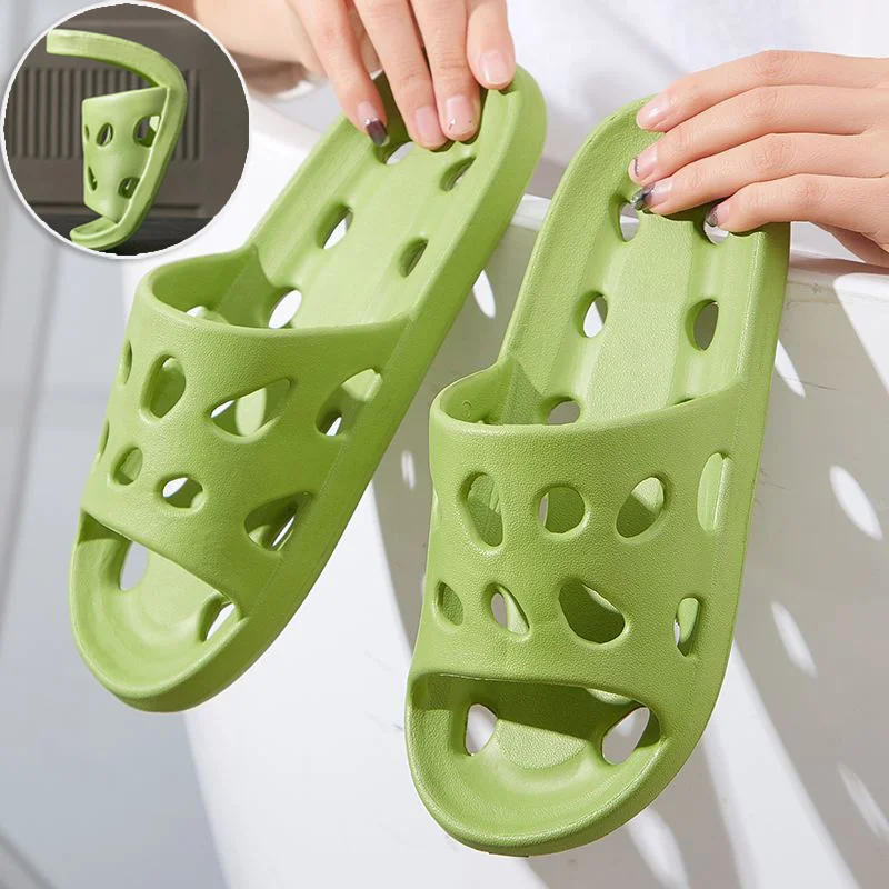 2024 New Bathroom Leaky Slippers Bathing Simple Home Indoor Massage Sandals and Slippers Featured Beach Slippers