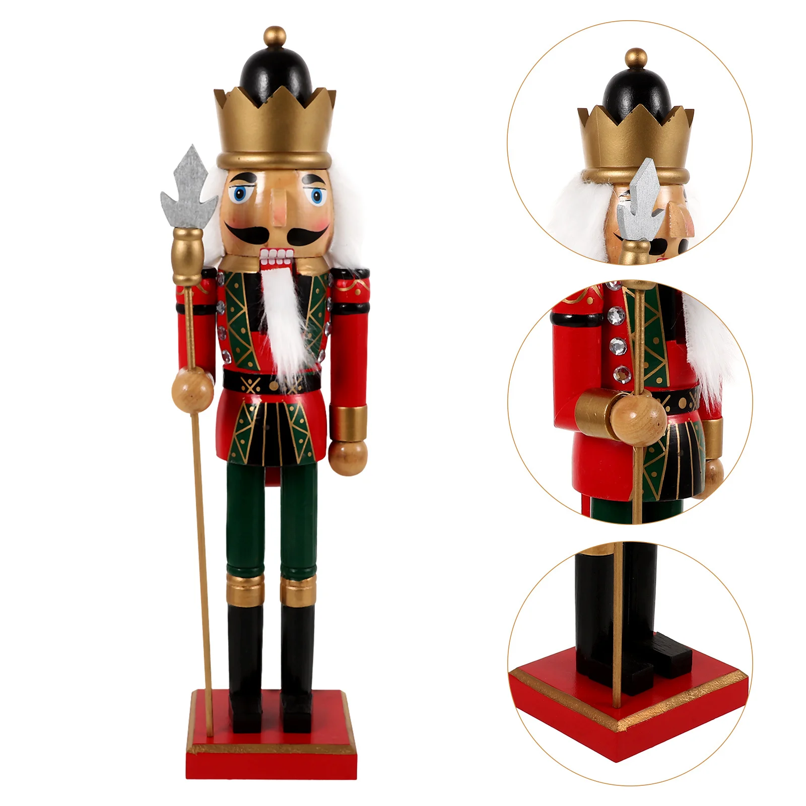 

Wooden Nutcracker Christmas Decor - Cute Xmas Tabletop Display for Home Bedroom Living Room Decoration Festive Gift
