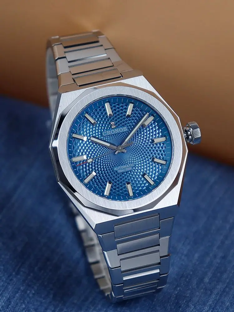 Cronos Nieuwe Ruit Perlage 39mm Wijzerplaat PT5004 Miyota 90S5 See-through Caseback Mannen Automatische Horloges 10ATM Lumious - afbeelding 2