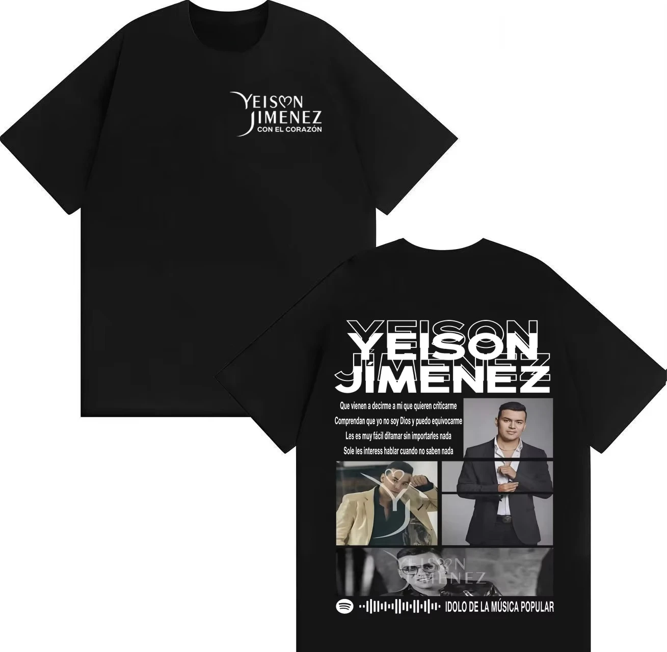 Camiseta con gráficos Singer Yeison Jimenez 2026 para hombre y mujer, camiseta de manga corta con cuello redondo, ropa de calle, Hip Hop, camiseta informal de verano