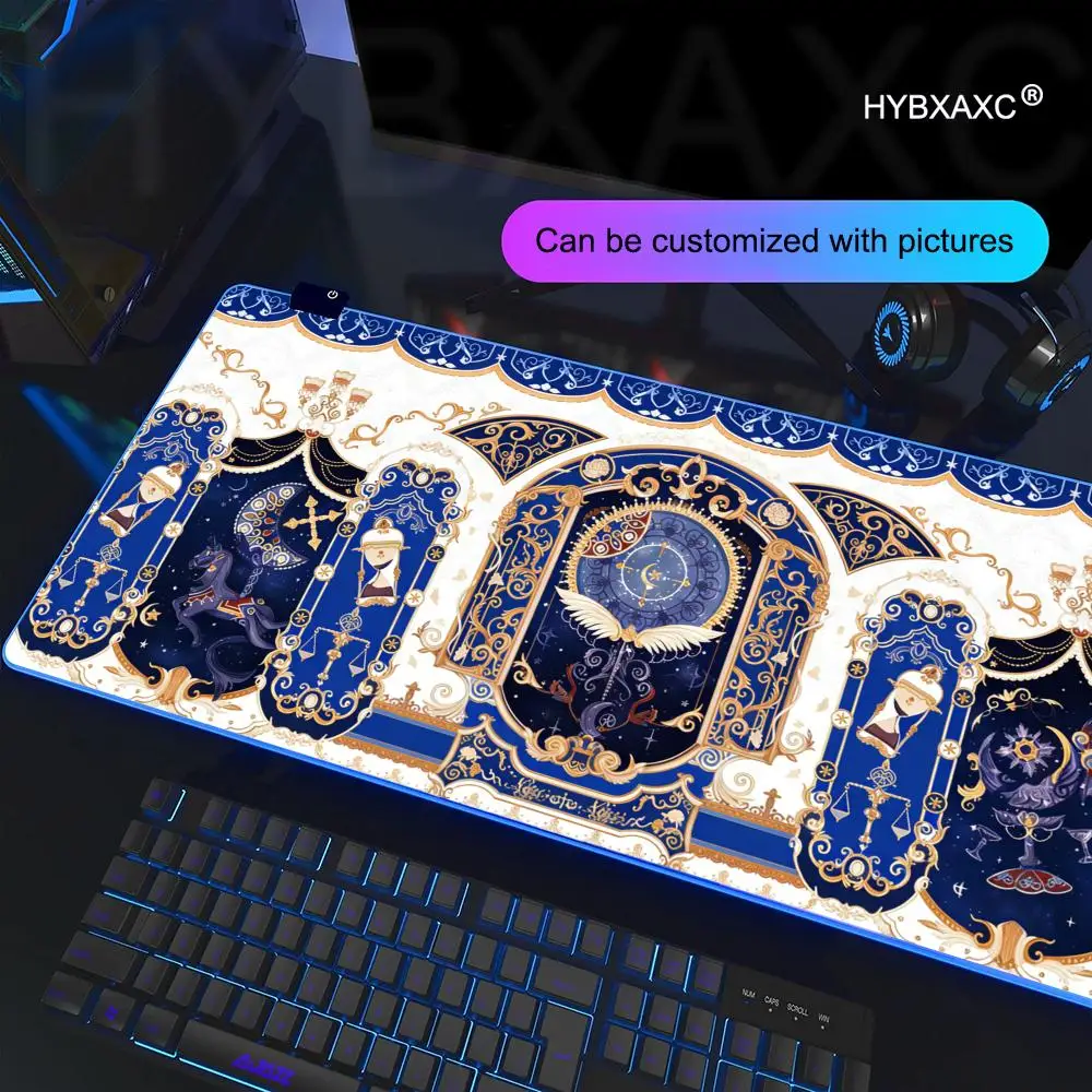 

Gaming Angel Demon Tarot Mouse Pad HYBXAXC 900X400X3MM Mouse Pad RGB Gaming Mouse Pad Desk Mat HD Gamer Large LED Light XXL