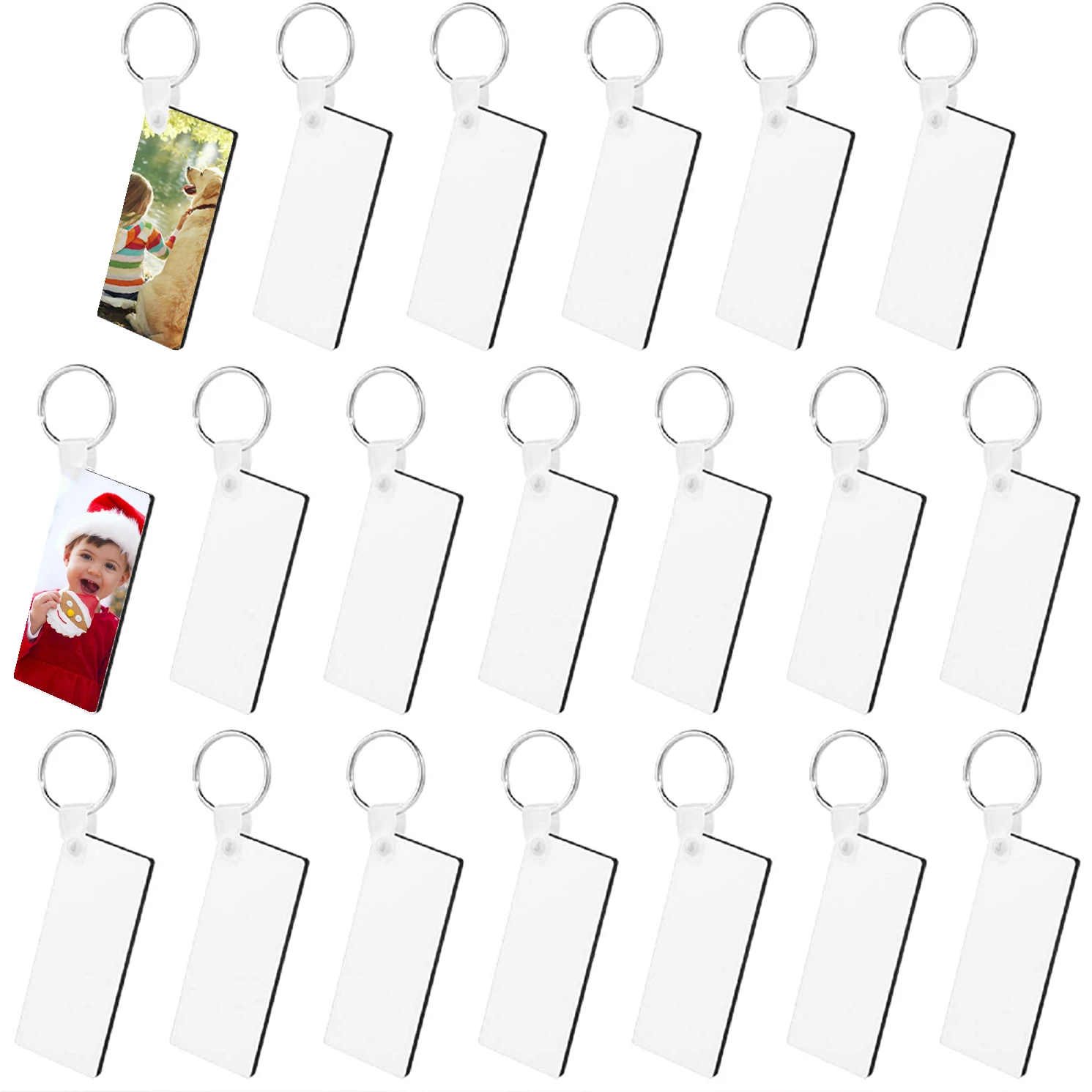 Сублимационные пустые брелоки, ДВП доска, Длинные прямоугольные переносные брелоки, двухсторонние сублимационные брелоки