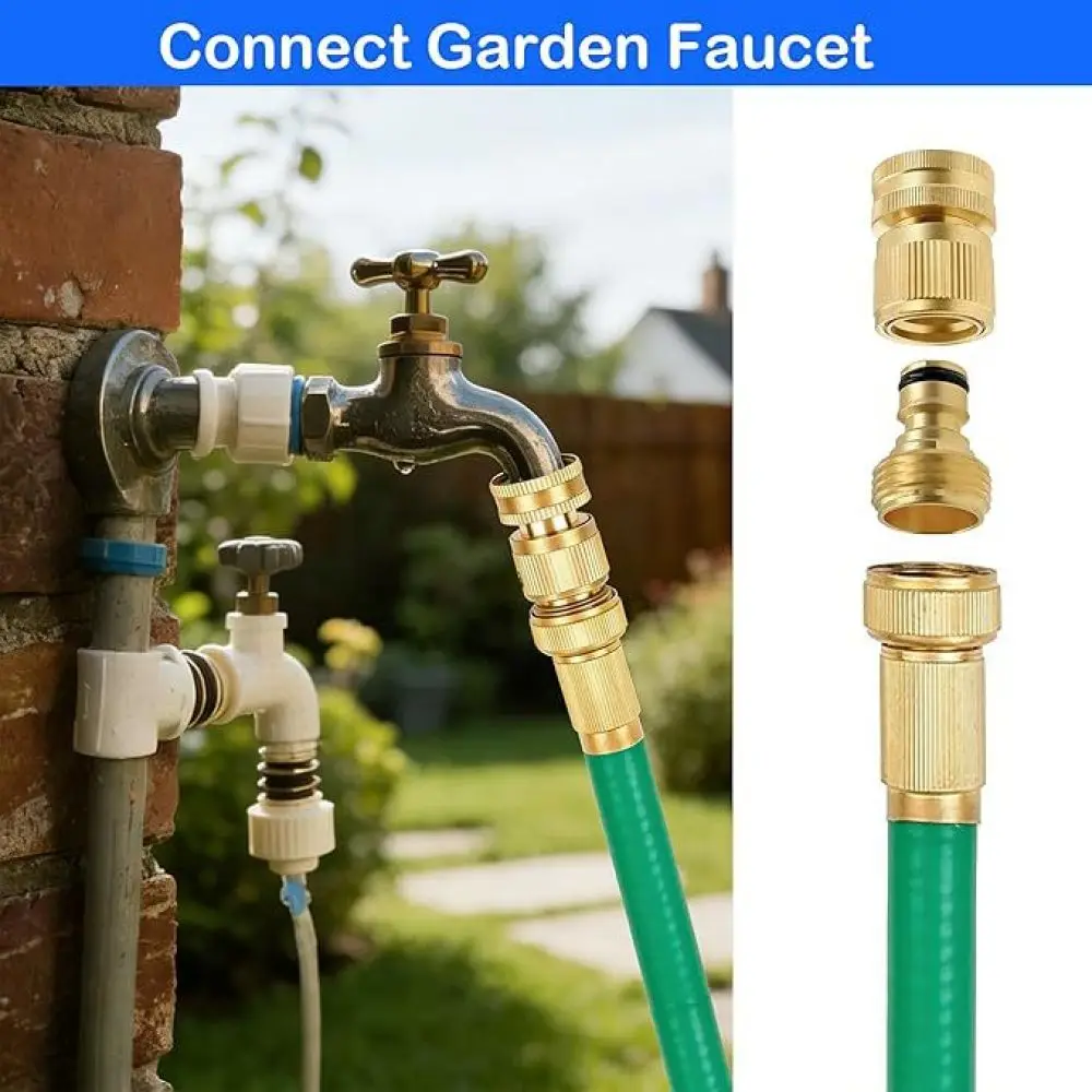 Solid Brass Garden Hose Quick Connect Fittings 3 4 GHT Thread Connector Adapter Set For Outdoor Watering Irrigation System