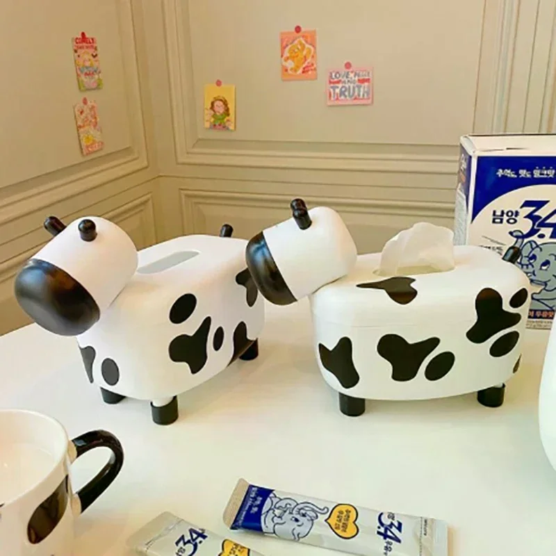 Tissue Fall Box Container Kuh Form Mit Zahnstocher Halter Hause Serviette Papiere Spender Halter Lagerung Box Fall Tisch Dekoration