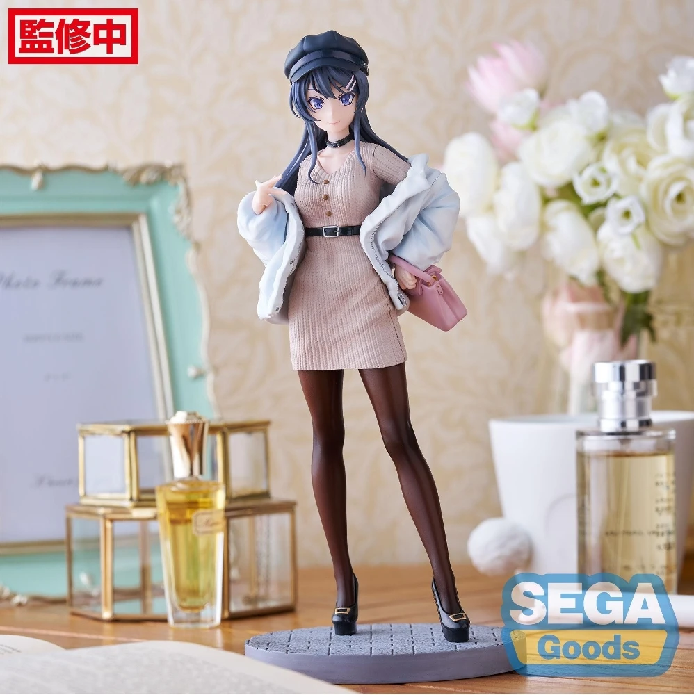 Tersedia SEGA Luminasta Sakurajima Mai Pakaian Kasual Desktop Boneka Lucu Koleksi Model Hadiah Mainan Figur Aksi Anime
