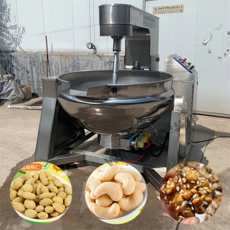 Máquina para asar cacahuetes, anacardos, almendras, recubrimiento, máquina procesadora de condimentos, máquina para hacer cacahuetes caramelizados