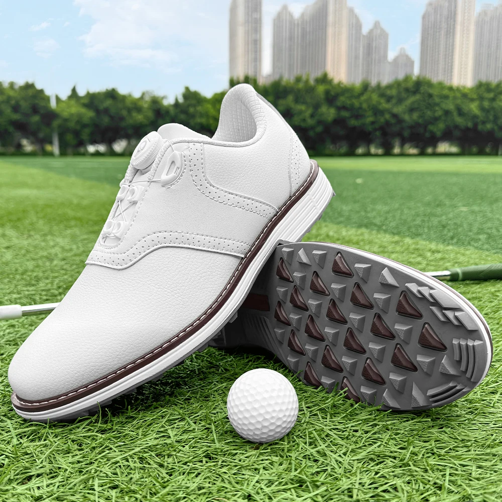 Golf Shoes for Men, Outdoor Fashion, Fitness, Golf Shoes, Lawn Comfort, Anti Slip, Fast Tying, Golf Walking Shoes, Sizes 39-50