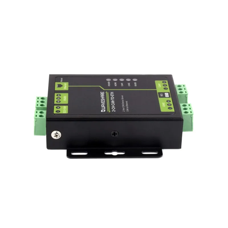Industrial Grade 2-Ch CAN To Ethernet Server, 2-Ch CAN + RS485 + Ethernet Port, Supports CAN Repeater CAN To RS485, Dual SOCKET