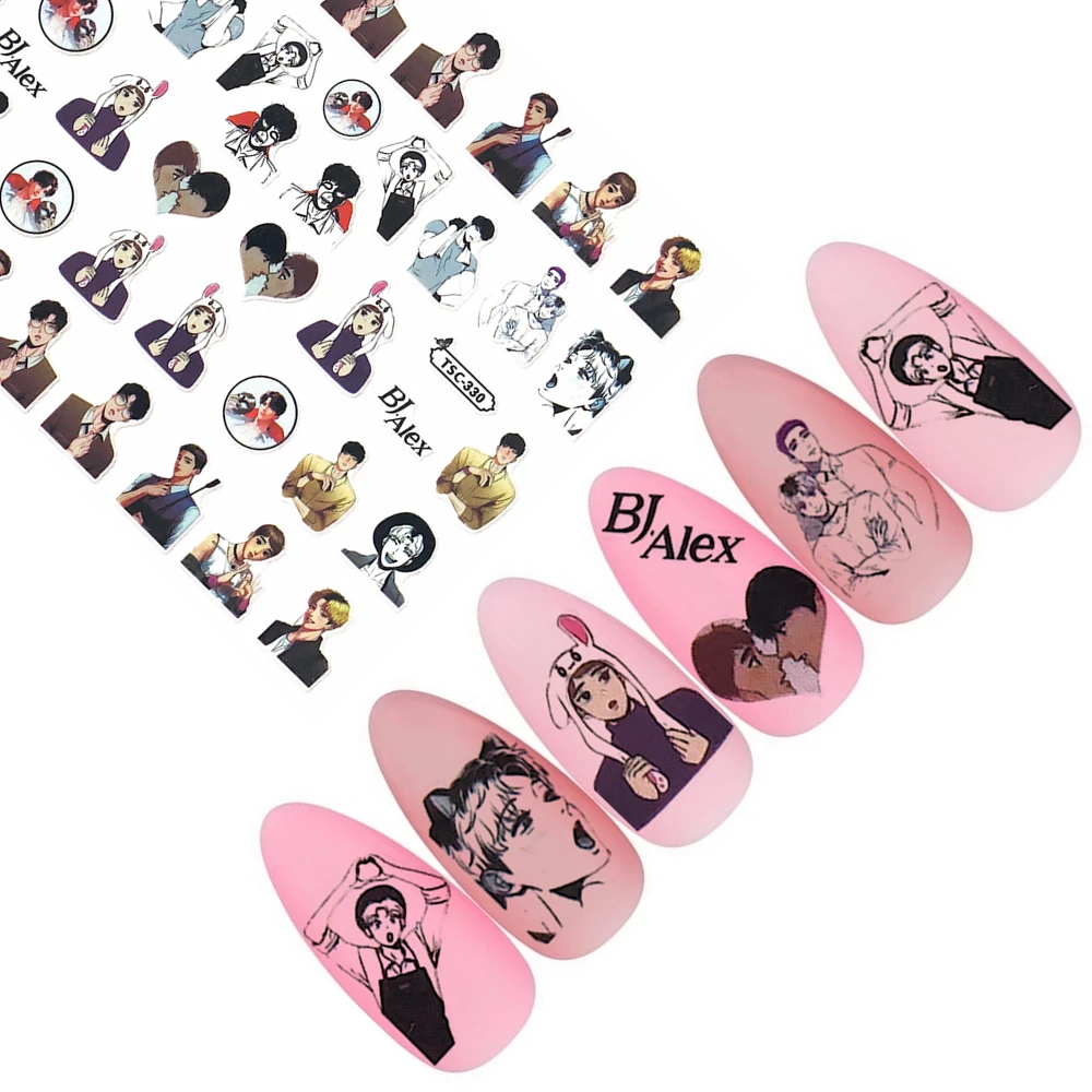 TSC-190 TSC-330 Hot blooded cartoon characters Spy Curse Spell Tokyo 3D Back glue Nail decal Nail sticker Nail art Nail ornament