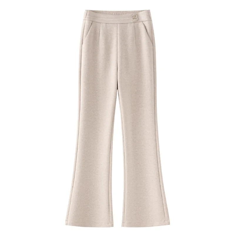 

Elastic Casual Thickened Pants for Women, and Winter Elegant Flared Pants, Soft Flared Pants
