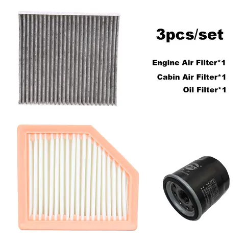 닛산 X-Trail Rogue T33 1.5T 2021 2022 2023 2024 엔진 캐빈 에어 오일 필터 부품, KR15 액세서리, 3 개 필터 세트