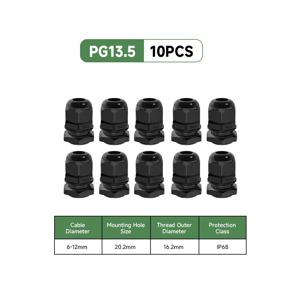 PG13.5-Black-10Pcs