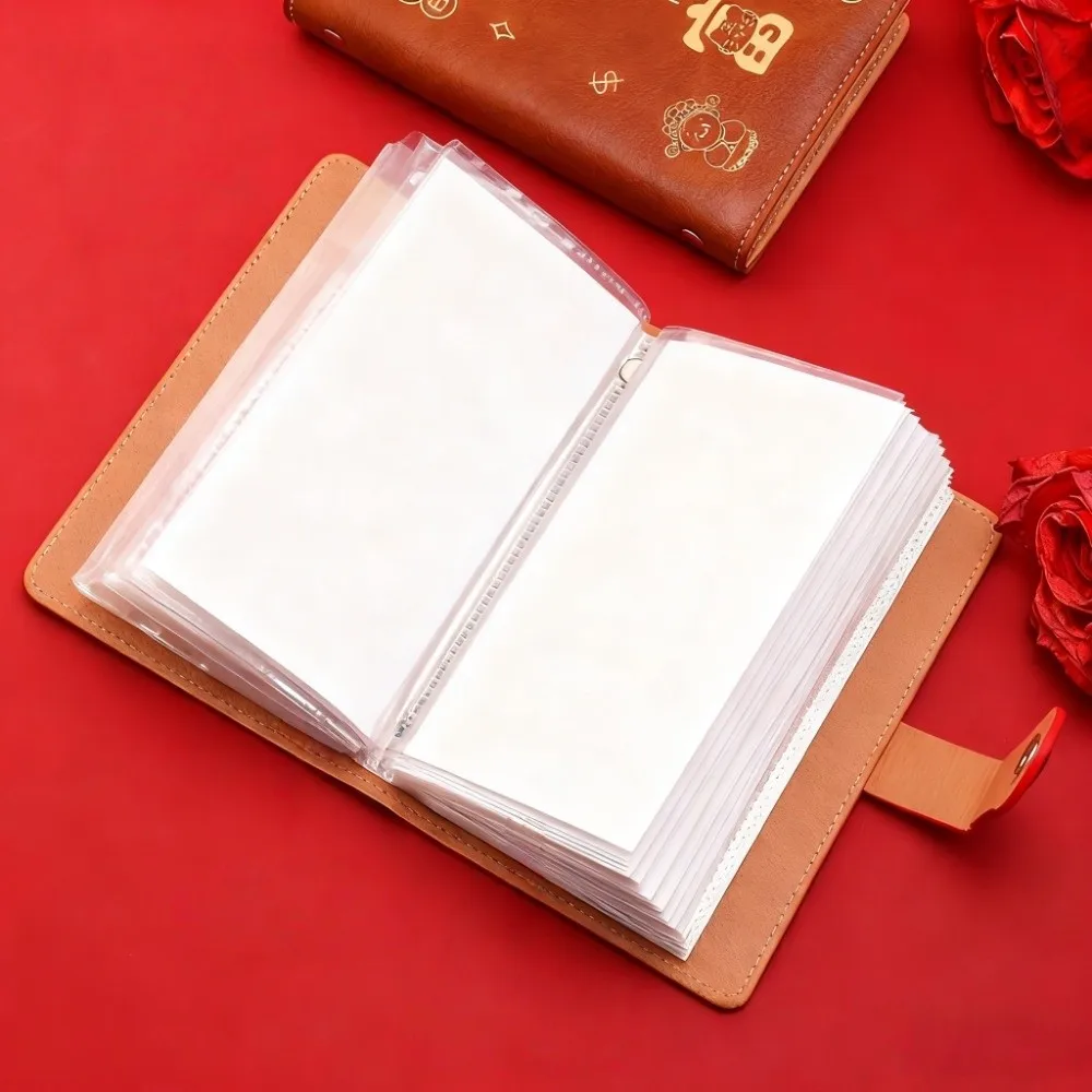 Livro de economia de dinheiro de couro PU Grande capacidade à prova d'água Livro de desafio de economia de dinheiro Fivela magnética reutilizável