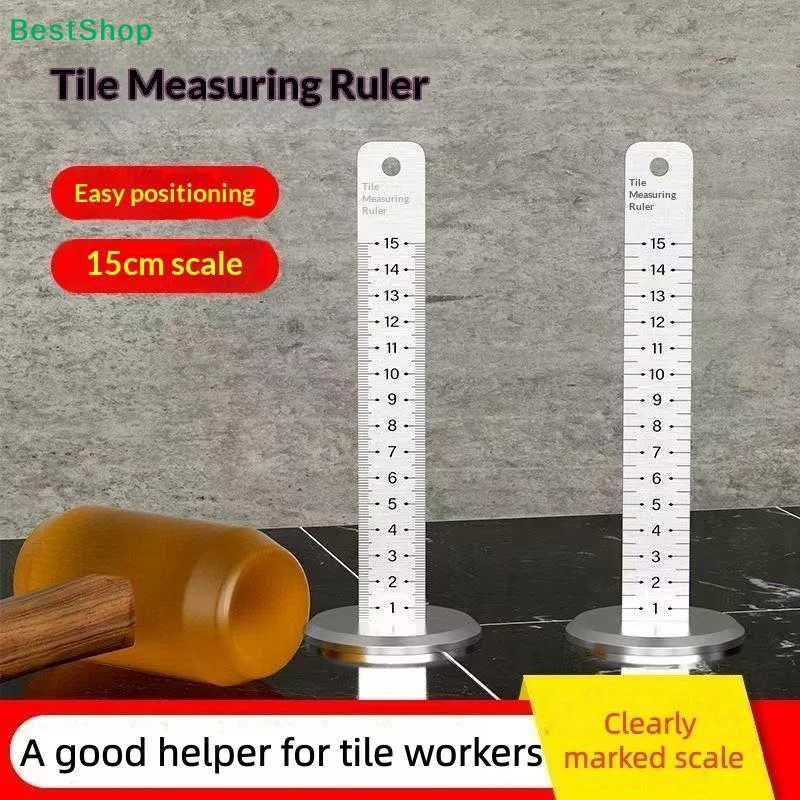 〔PP〕 Stainless Steel Tile Measuring Ruler, Anti-Drop Contour Gauge for Precise Positioning in Tiling, Flooring & Construction