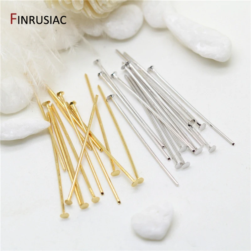 14K Gold Plated Brass Flat Head Pins 50pcs/lot Promotion For Jewelry Making Accessories,DIY Jewellery Making Components