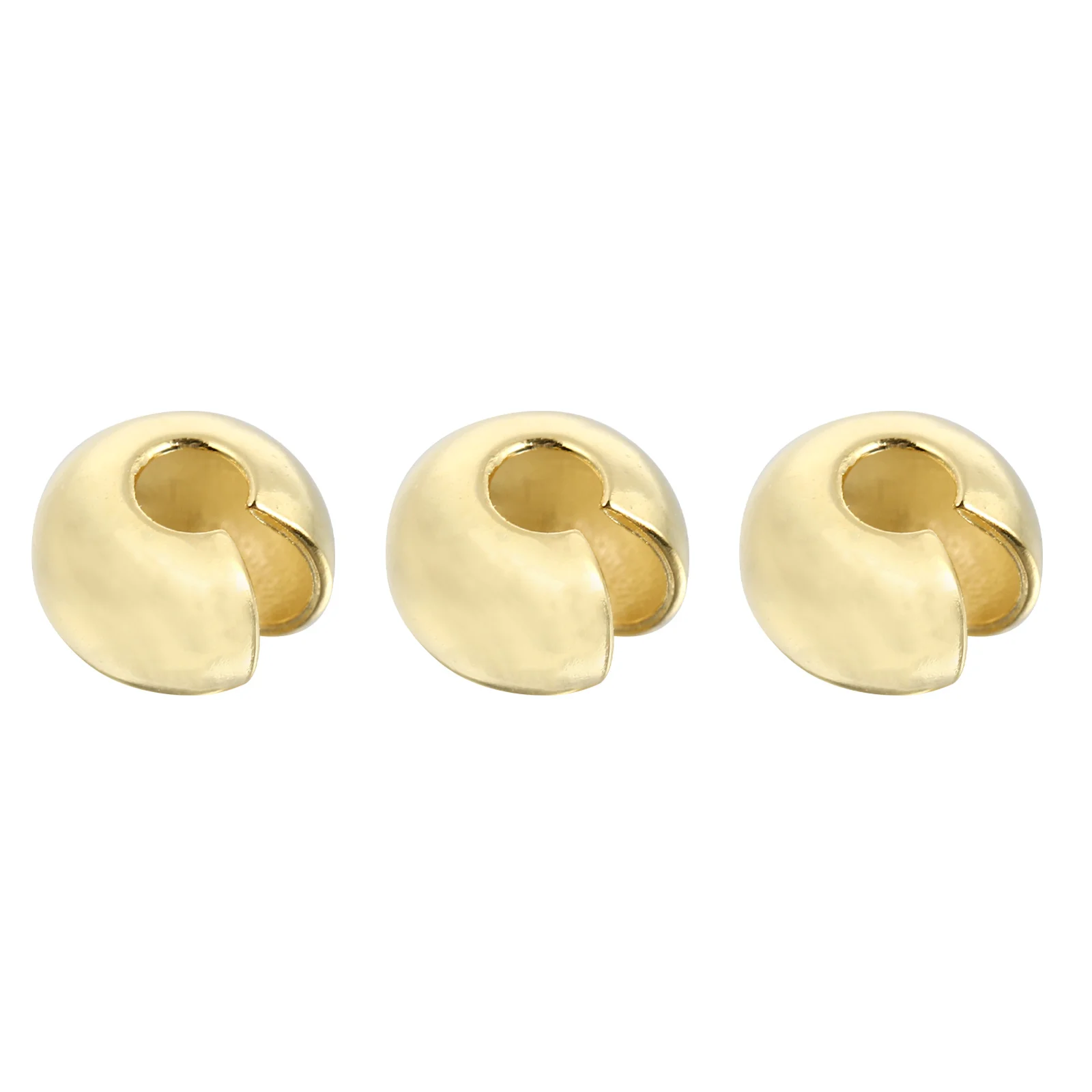 

3pcs Gold Plated Crimp Bead Jewelry Making Supplies Easy To Position Durable Connector For Bracelet Necklace Diy Crafts Jewelry