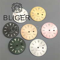 24.5mm Watch Dial Green Luminous Sunburst Watch Accessories Watch Dial Watch Case For NH05/NH06 Movement