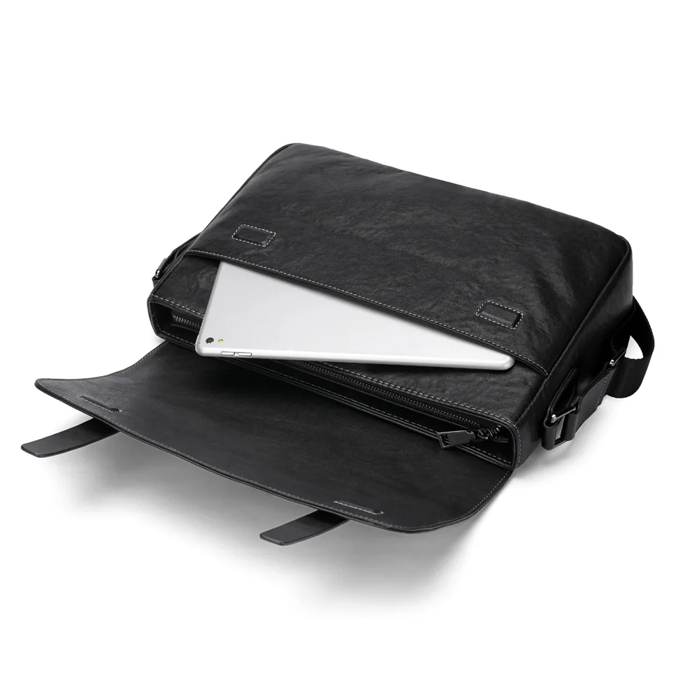 New Genuine Messenger Luxury Man Bag Leather Shoulder Horizontal Large Capacity Crossbody Vintage Cowhide Men's Bag Brief Case