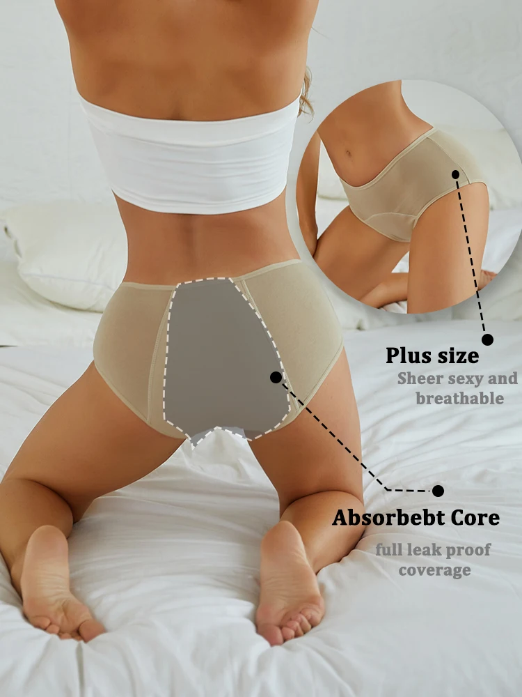 FINETOO Leak Proof Menstrual Panties Underwear Period Physiological Panty Lady Waterproof Brief Low Waist S-XXL Female Lingerie