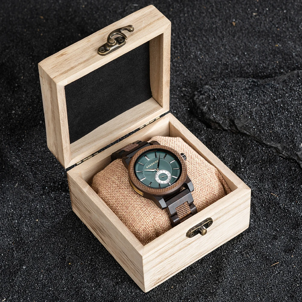 BOBOBIRD Wood Watch Top New Men\'s Quartz Wristwatch Fashion Business Clock Men Watches Wedding Groom\'s Best Great  Gift Box