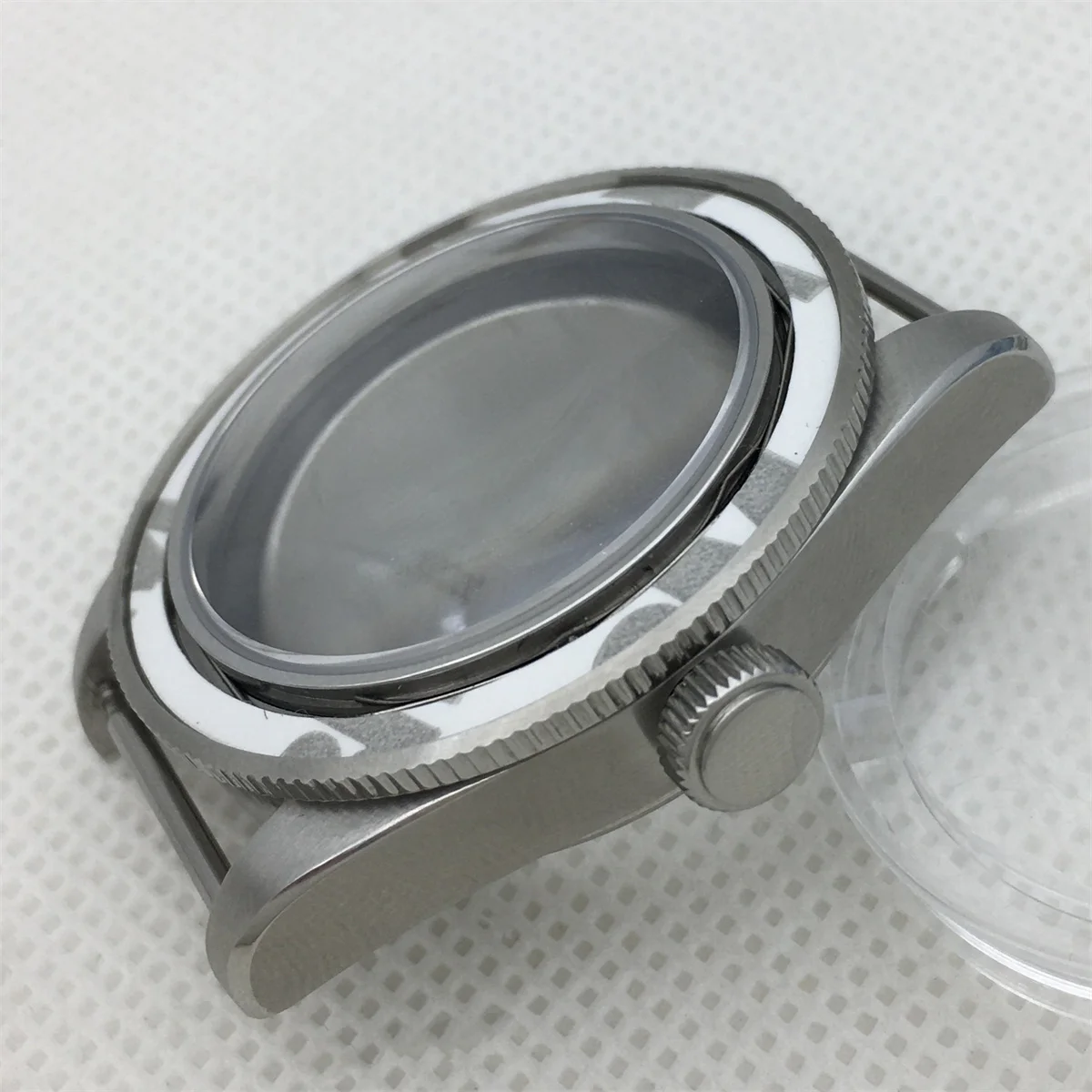 NH35 39 مللي متر فضي أسود وردي ذهبي حافظة قبة زجاج الياقوت صالح NH34 NH35 NH36 PT5000 ETA2824 حركة أوتوماتيكية