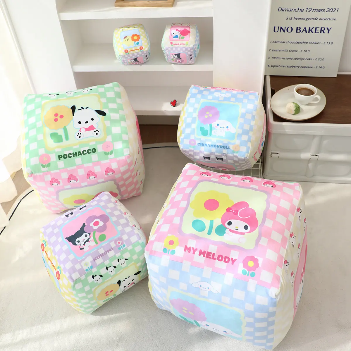 

Block Melody Plush Stuffed Toys Kuromi Cushions Bedside Sofa Cushion Decorative Prop Birthday Gift For Kids Friends