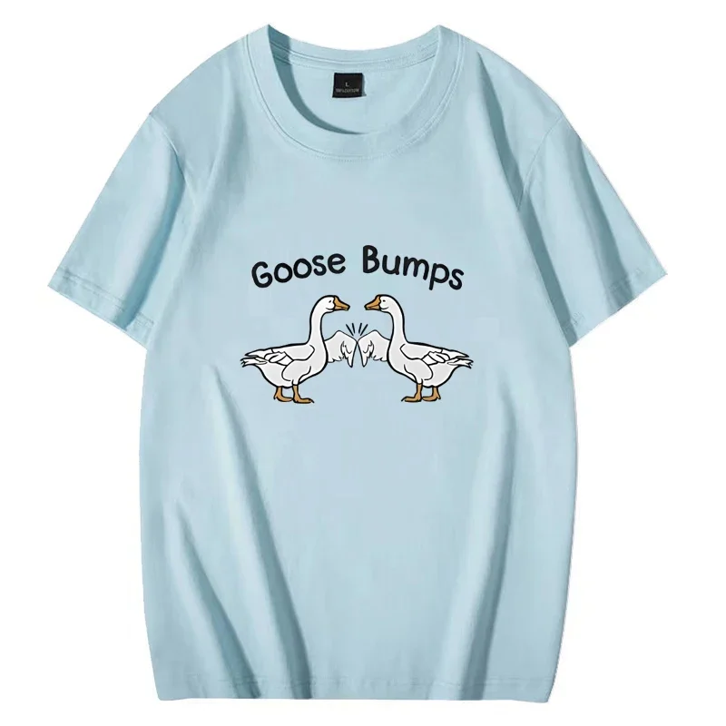 Goose Bumps New Men Women T-Shirt Summer Geese fist bumps Graphics clothes Oversized Unisex Cotton short sleeve Tees