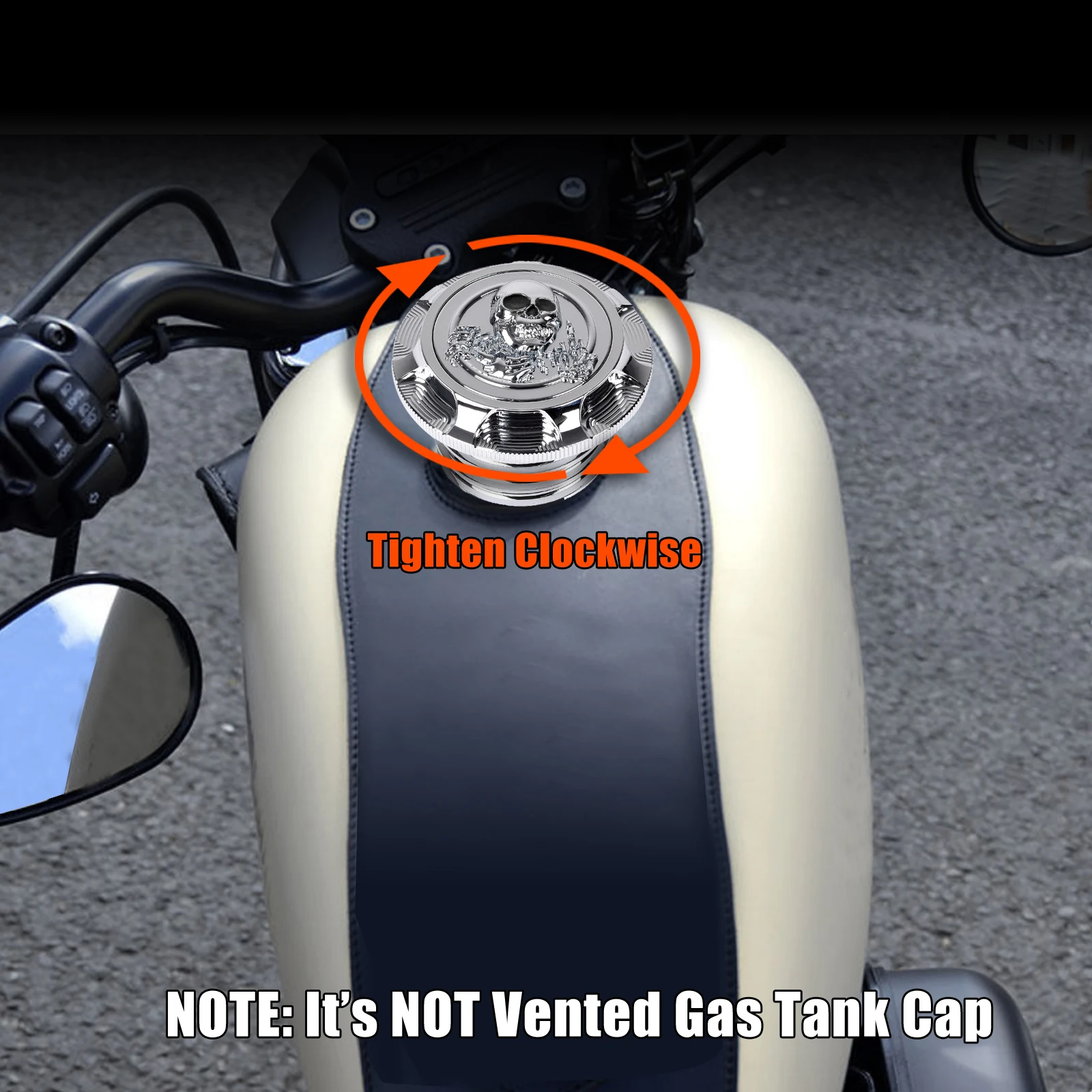 Motorcycle Skull Fuel Gas Tank Cover Decorative Oil Cap for Harley Sportster XL 1200 883 Dyna Softail Touring FLHR Accessories