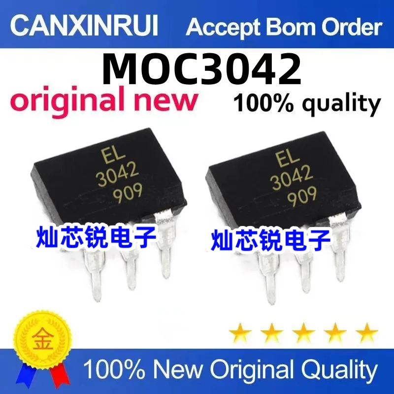 

（100 pieces）MOC3042 EL3042 Triac Optocoupler In-Line DIP-6