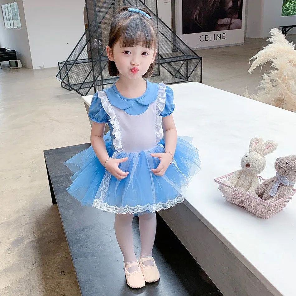 Children Ballet Dance Skirt Baby Girl Cosplay Alice Belle Sofia Cinderella Dress Girl Princess Party Christmas Performance Dress