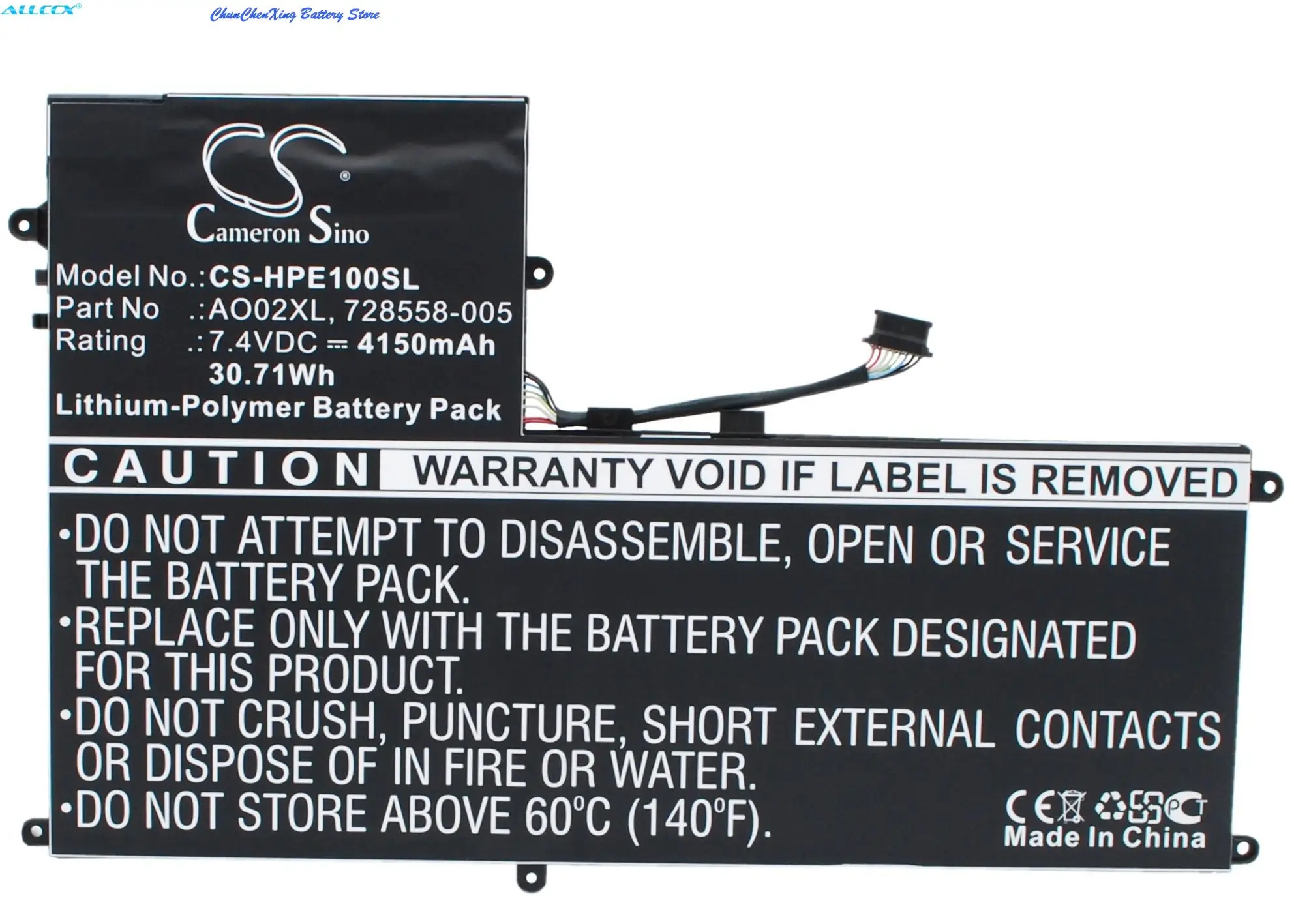 

Cameron Sino 4150mAh Battery AO02030XL, AO02XL, HSTNN-LB50 for HP ElitePad 1000, ElitePad 1000 G2, F1Q77EA, J4M73PA#ABG, J5N62UT