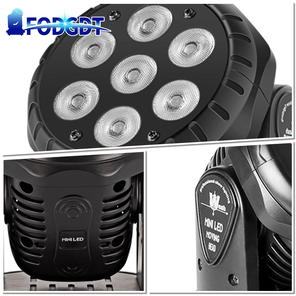 7X10W Moving Head Par Lights LED RGBW Full Color 4IN1 With Remote Control Stage Effect Lighting Wedding Light For DJ DISCO Party