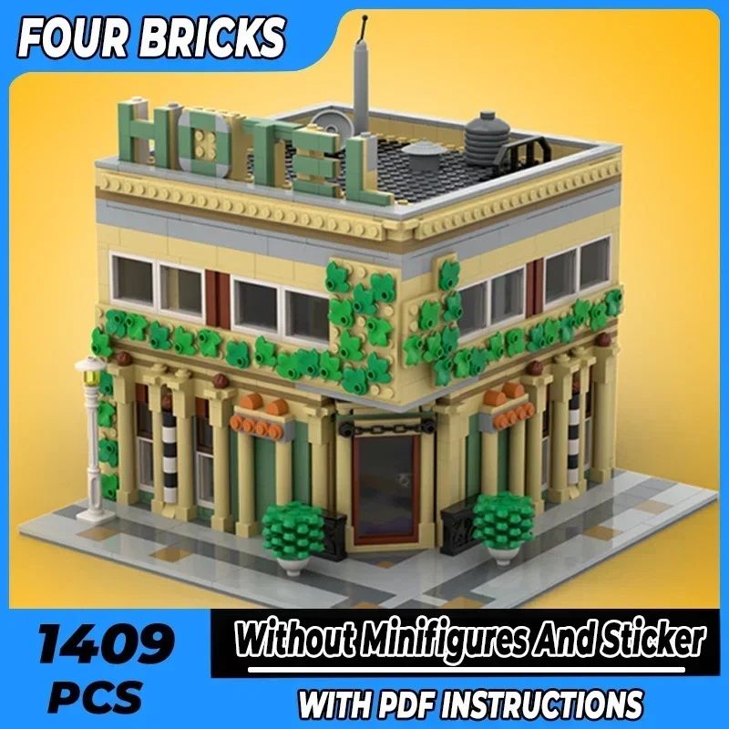 

Moc Building Bricks Street View Model Luxury Corner Hotel 10278 Technology Modular Blocks Gifts Christmas Toys DIY Sets Assembly