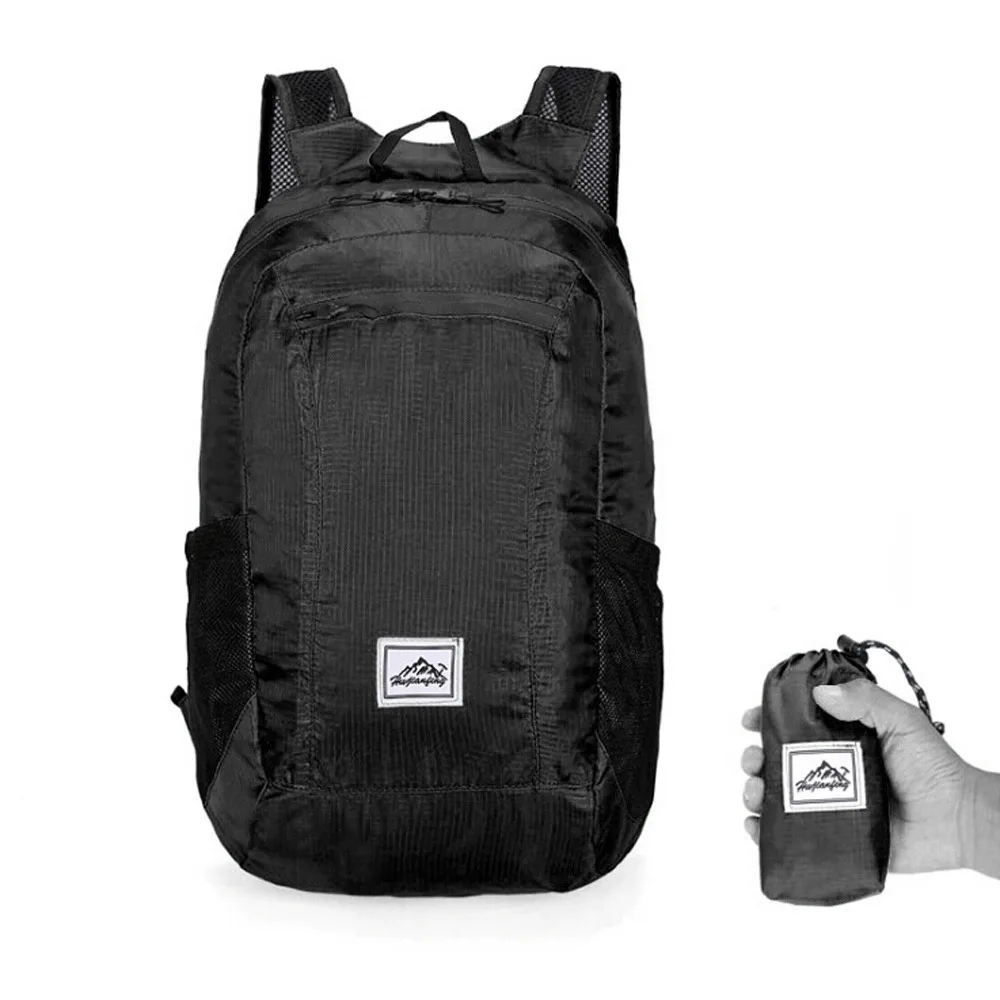 2PCS Foldable Travel Backpack Polyester 20L Large Capacity Hiking Daypack Adjustable Shoulder Straps Ultralight Outdoor Backpack