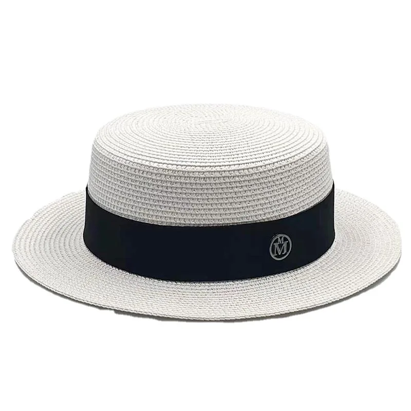Cappello da spiaggia casual Faion Flat Top St Cappello da spiaggia parasole Cappello da jazz a tesa larga da donna Cappello estivo traspirante Cappello con protezione UV