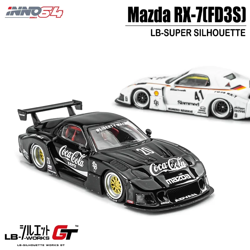 INNO 1/64 Mazda RX-7(FD3S) LB-SUPER SILBathroom UETTE Alliage Jouet Véhicule À Moteur Moulé Sous Pression Modèle En Métal Cadeaux