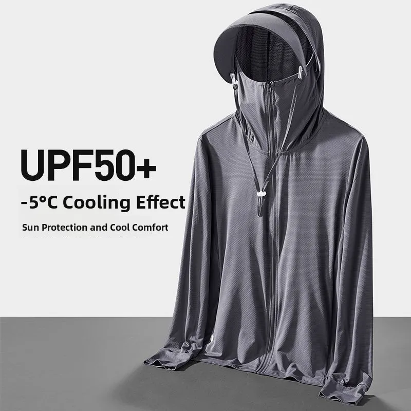 معطف رجالي خفيف الوزن ومسامي للحماية من الأشعة فوق البنفسجية من Fiing Jaet Ice Silk ملابس ربط خارجية بعامل حماية من أشعة الشمس بعامل حماية من الأشعة فوق البنفسجية 50 #3