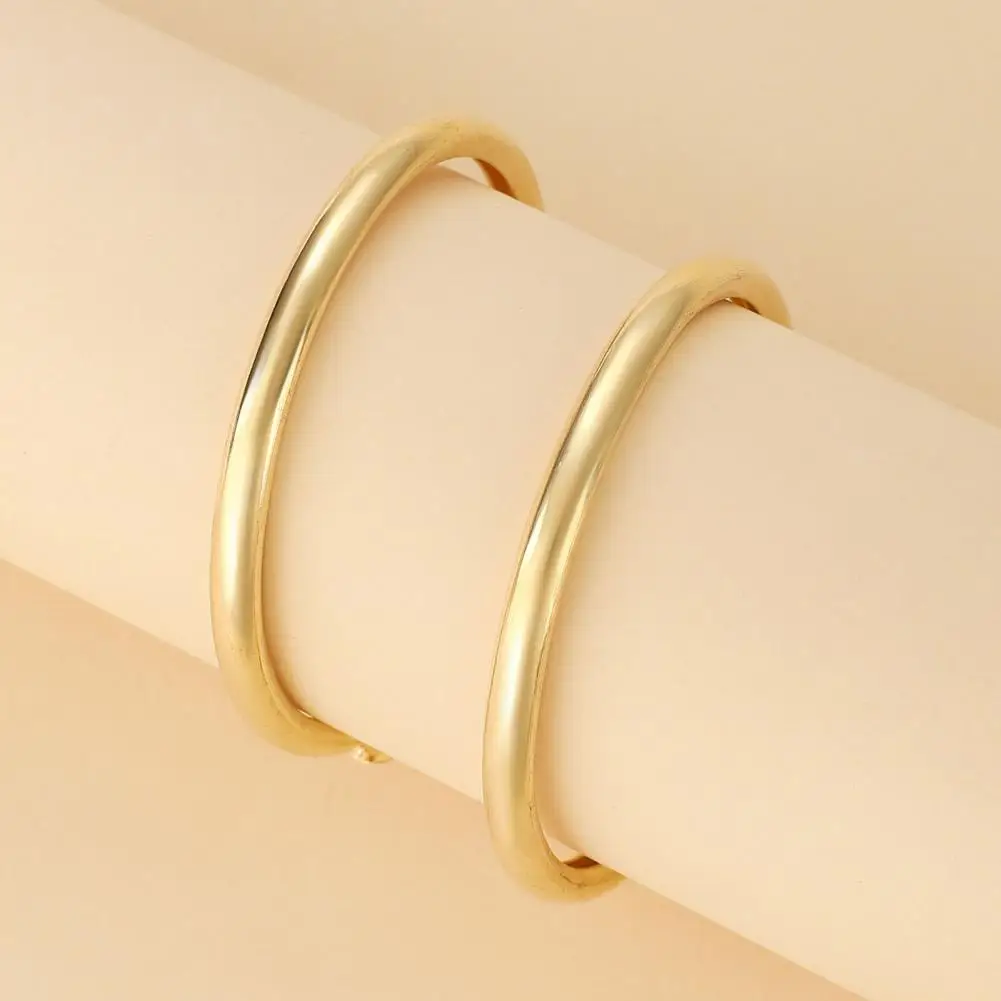 

Modern Geometric Jewelry Geometric Circle Hoop Earrings for Women Lightweight Iron Ear Jewelry for Lady Club Party Polished