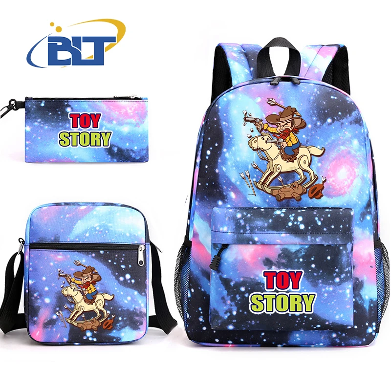 MINISO Toy Story Printed Student Schoolbag Set Children's Shoulder Bag Pencil Bag Backpack Three-piece Set