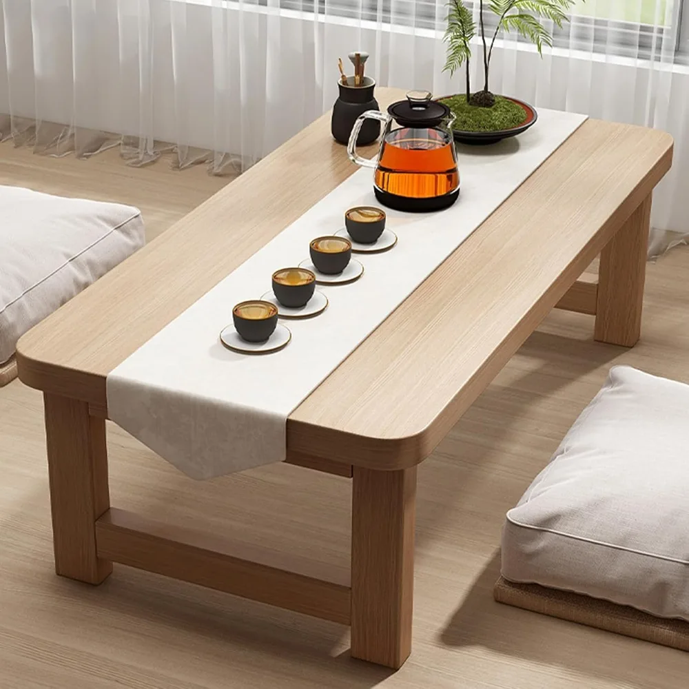 

Japanese Floor Sitting Tables, Large Size Floor Desk Folding Tea Table Chabudai Coffee Table Low Table for Living Room