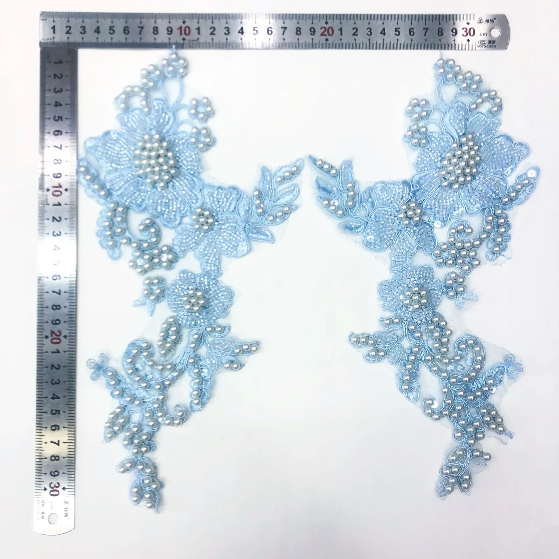 

4 Colors Evening Dress Accessories with Handmade Floral Bubble Beads Appliqued Embellishment Fabric