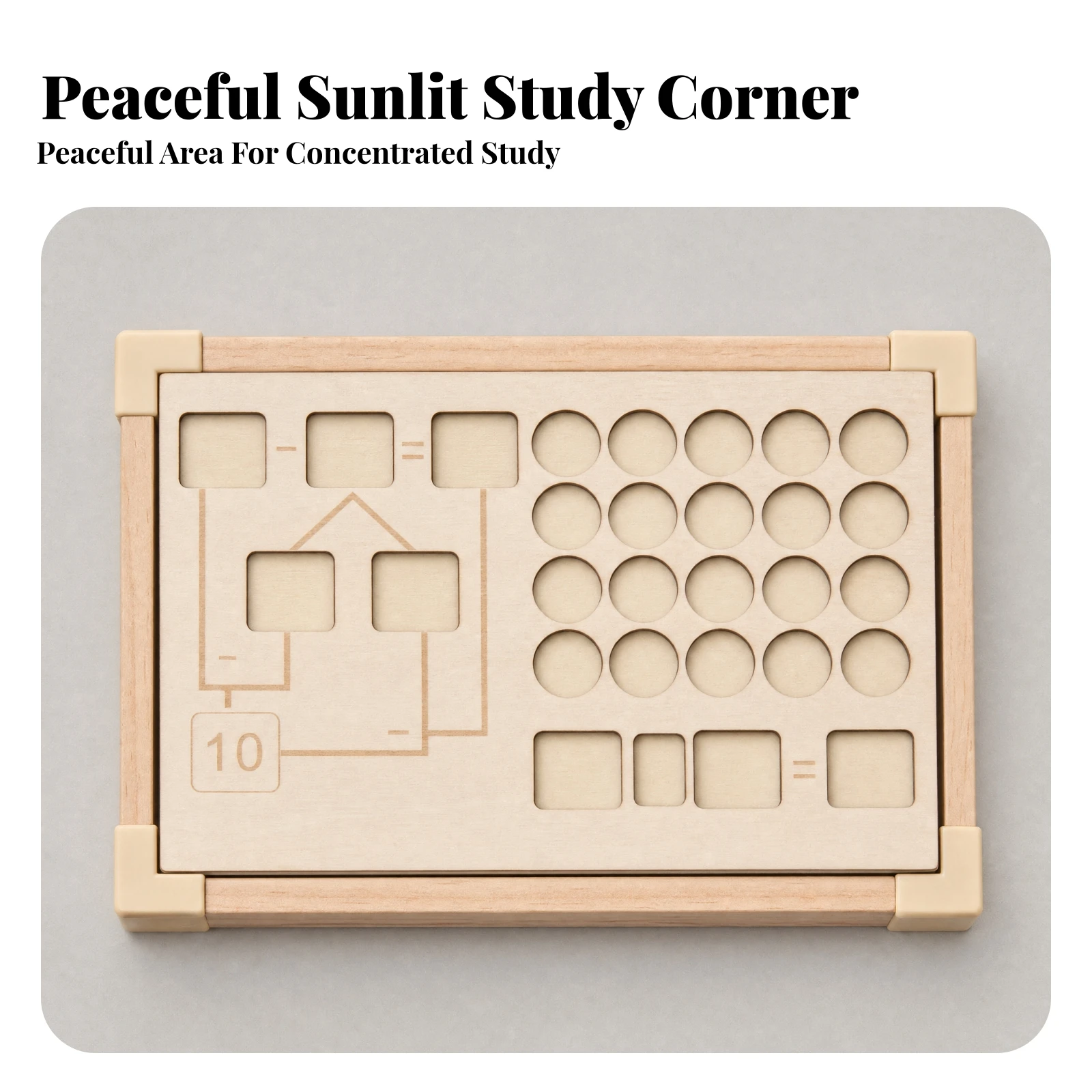 Wooden Mathematics Learning Board Colorful Wooden Math Board with Number Tiles Teaching Aid Preschool Toy Sturdy