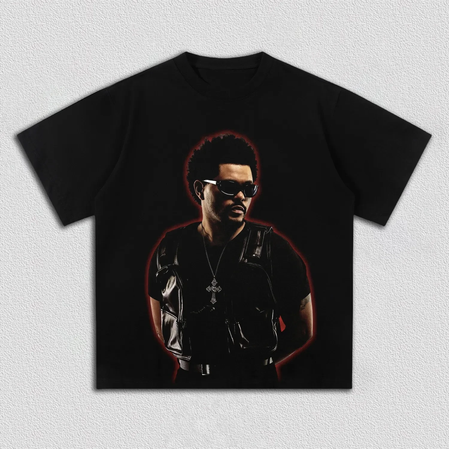 Sänger The Weeknd Middle Finger Grafik bedrucktes T-Shirt für Männer und Frauen, Baumwoll-T-Shirt, Herren-T-Shirts, 2026 Sommer, neue Herren-Tops – Detail 9