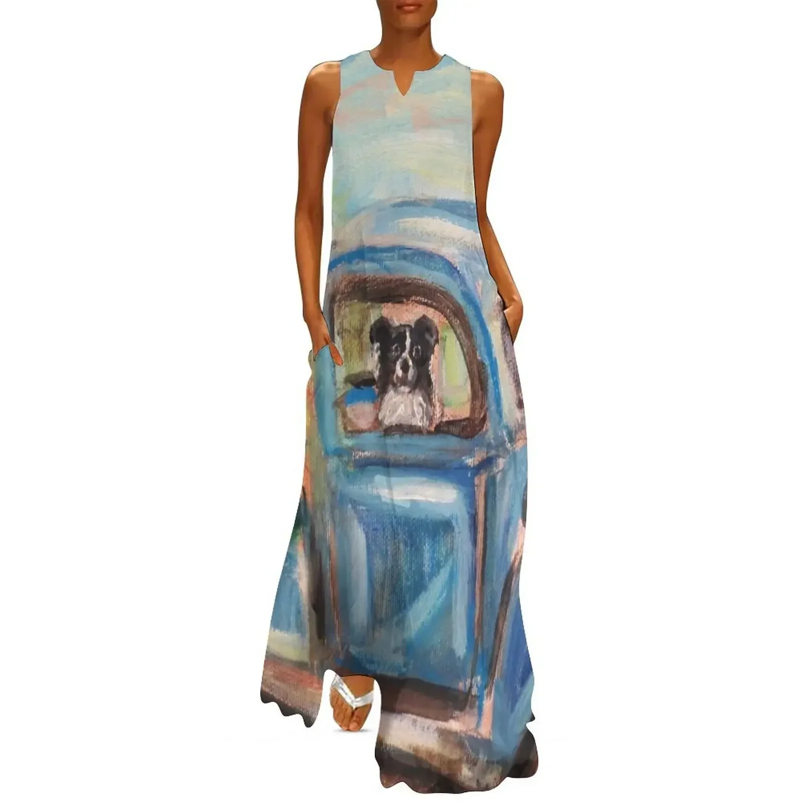 

A Border Collie in a Blue Truck Long Dress clothing women summer 2025 Bride dresses dress for women 2025 Dress