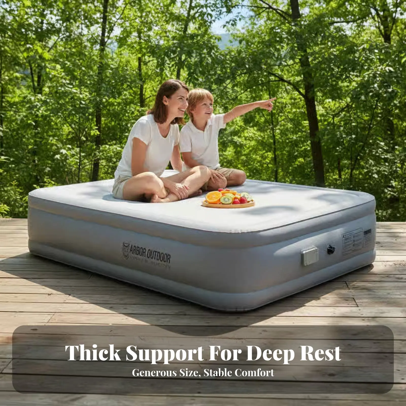 

Twin Air Mattress for Outdoor Camping, Built-in Pump, 40cm Thick, Portable PVC Sleeping Pad