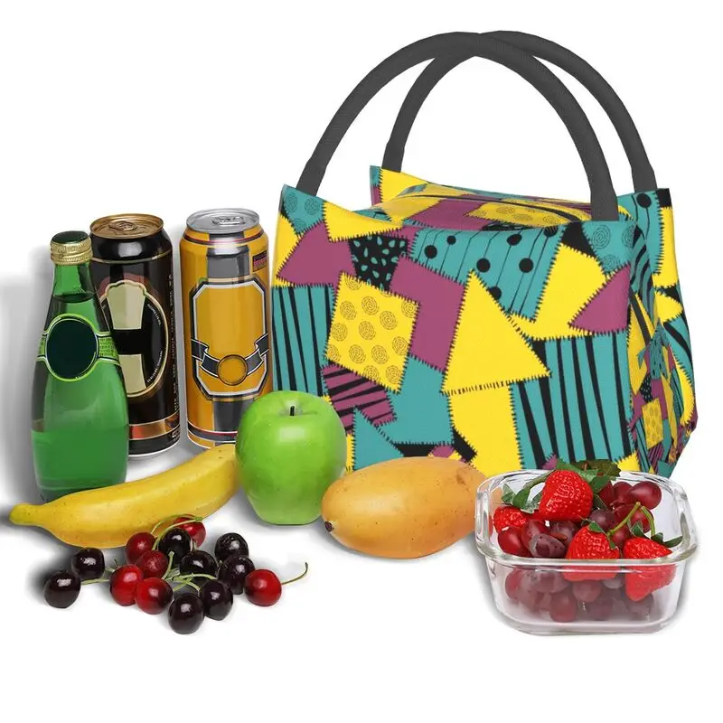 مخصص المرقعة دوول سالي معزول حقيبة الغداء نزهة تيم بيرتون عيد الميلاد الرعب مانعة للتسرب الحرارية برودة بينتو صندوق النساء #6