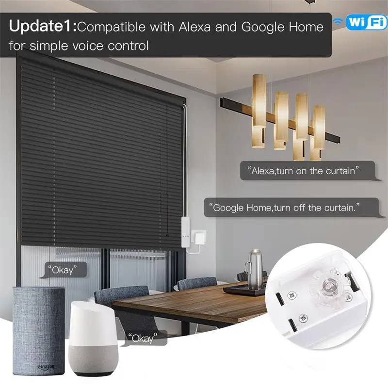 Tuya WiFi Motor pintar rantai listrik Roller Blinds Shade Shutter Drive Kit jarak jauh RF aplikasi kehidupan pintar Alexa Google Voice astant