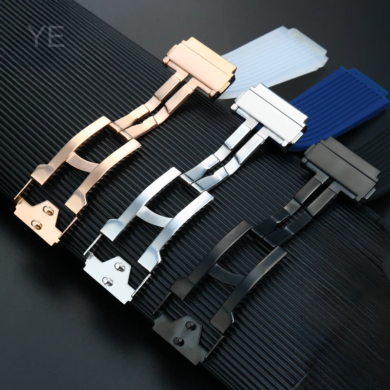 Breathable Skin Friendly Silicone Watchbands for Hublot Yubo Big Bang Classic Fusion Series Waterproof Sweatproof Strap 26x19mm